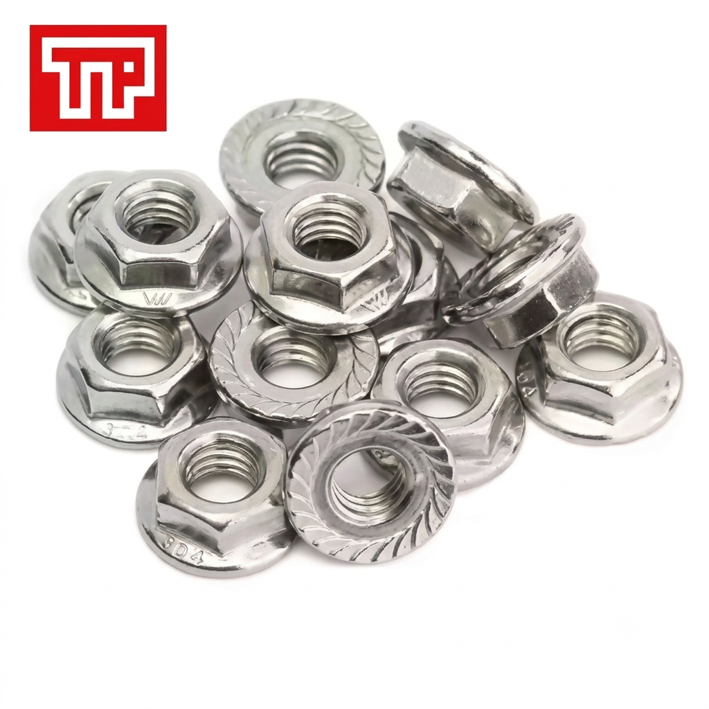 Đai ốc liền long đen inox 304